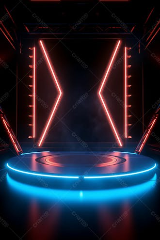 Background 3d palco com luzes perfeito para composição