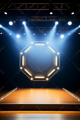 Background 3d palco com luzes perfeito para composição