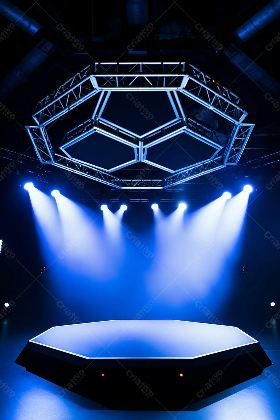 Textura Palco Iluminado Azul para Fundo