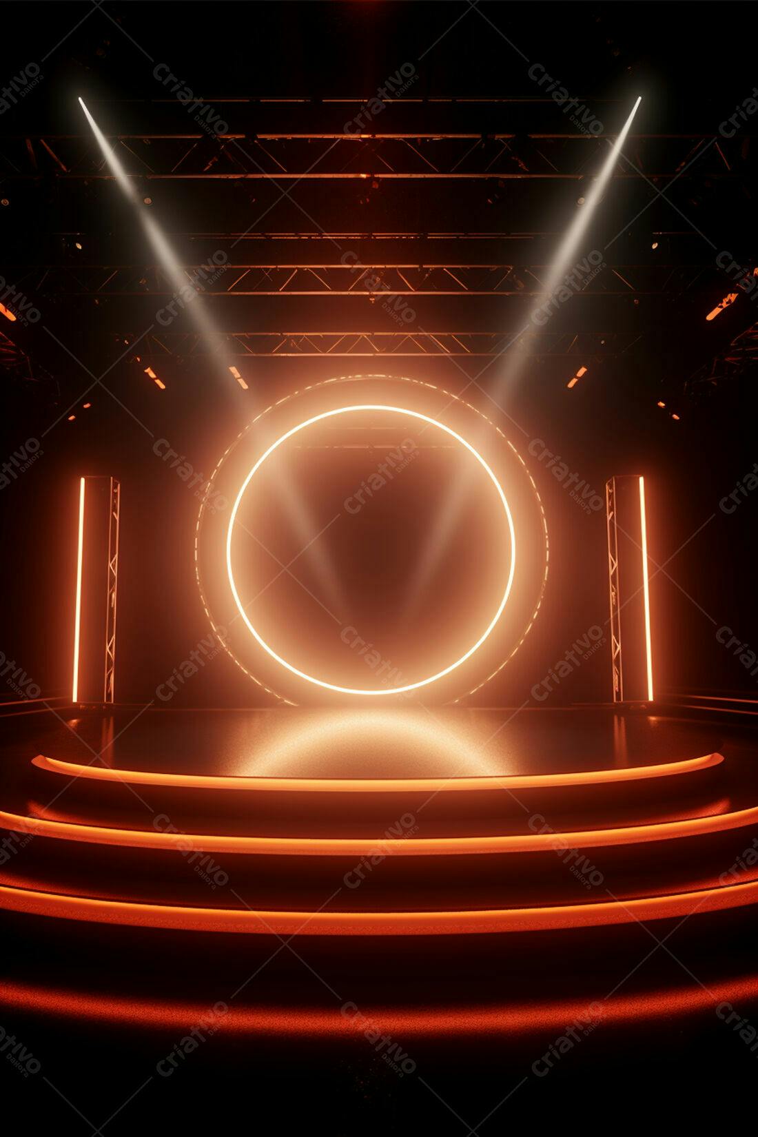 Textura palco neon laranja para fundo