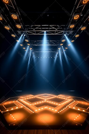 Background 3d palco com luzes perfeito para composição