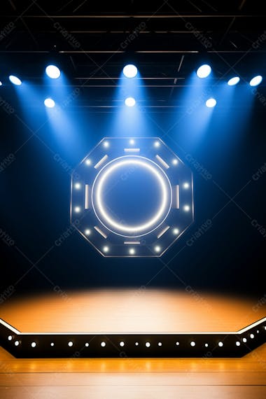 Background 3d palco com luzes perfeito para composição