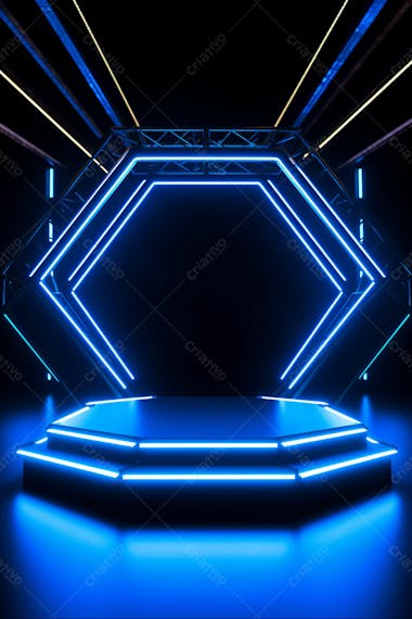 Background 3d palco com luzes perfeito para composição