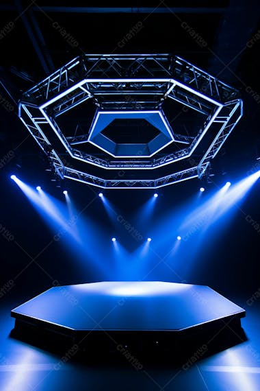 Background 3d palco com luzes perfeito para composição