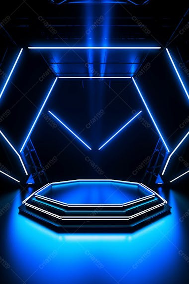 Background 3d palco com luzes perfeito para composição