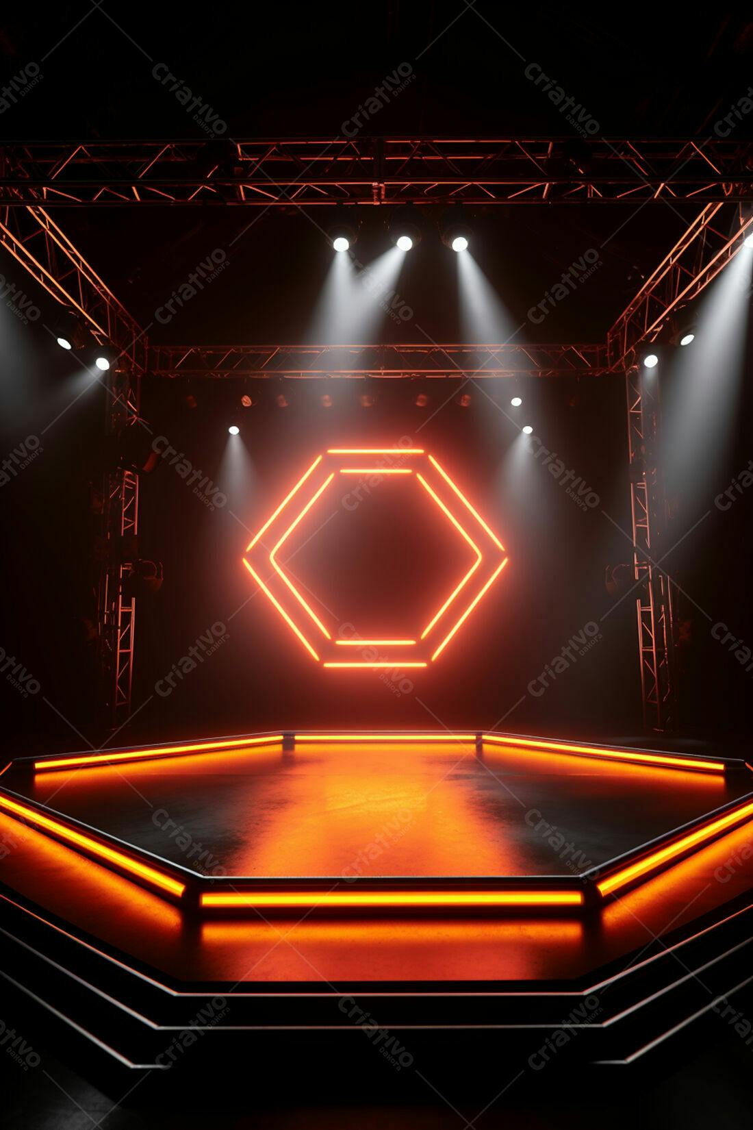 Textura Palco Neon Laranja para Fundo