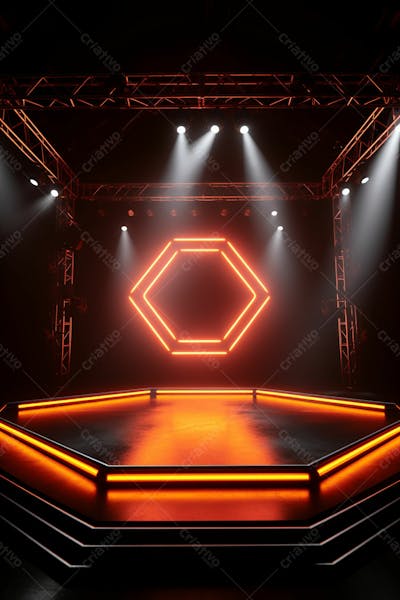 Background 3D Palco Com Luzes Perfeito Para Composição  (103)