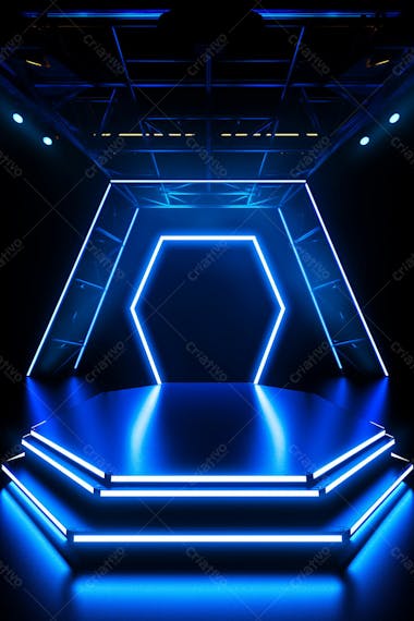 Background 3d palco com luzes perfeito para composição