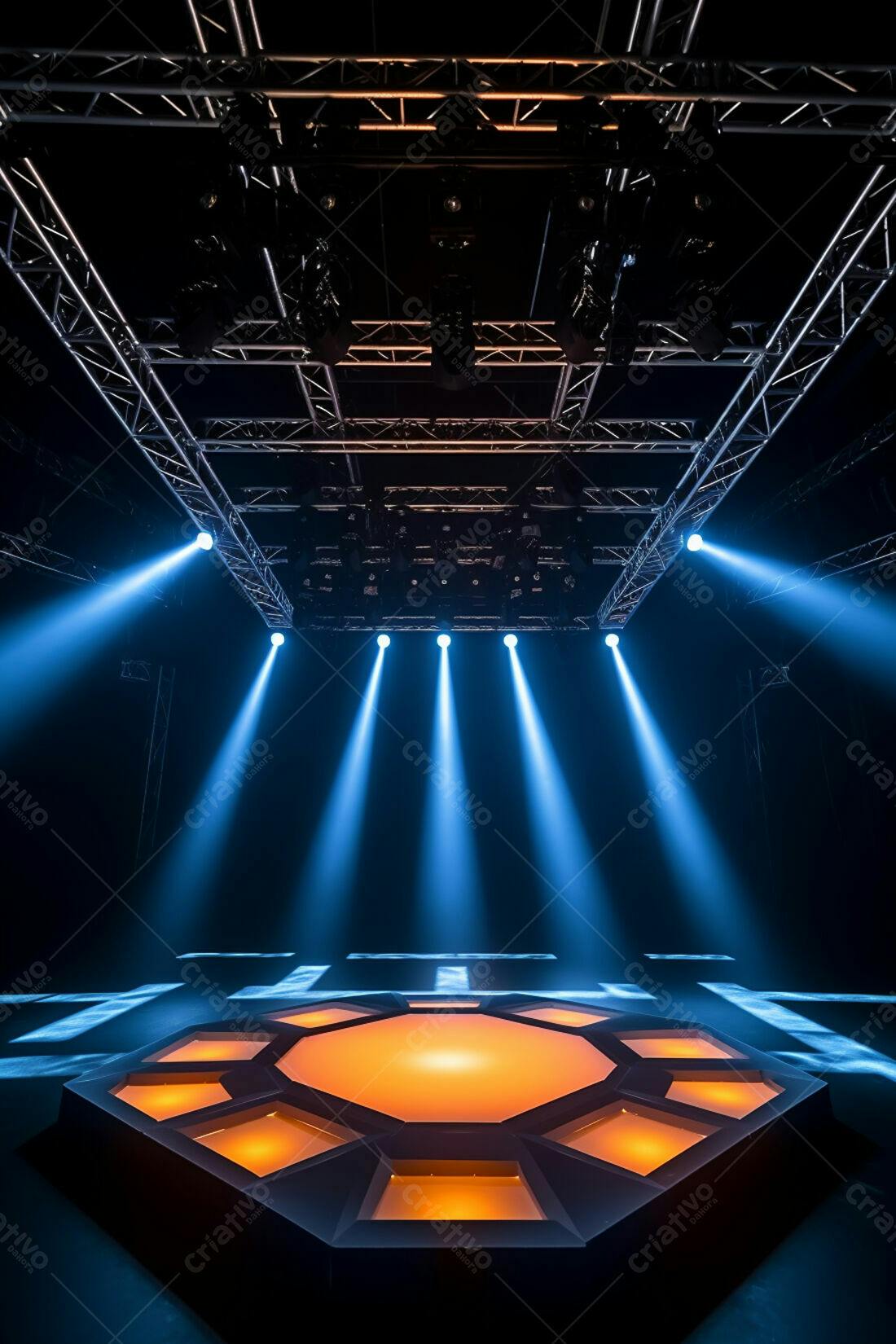 Textura palco iluminado azul para fundo