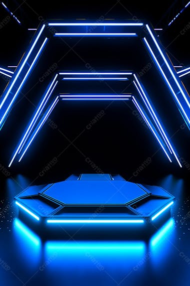 Background 3d palco com luzes perfeito para composição