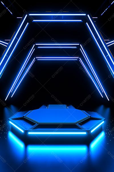 Background 3D Palco Com Luzes Perfeito Para Composição  (108)