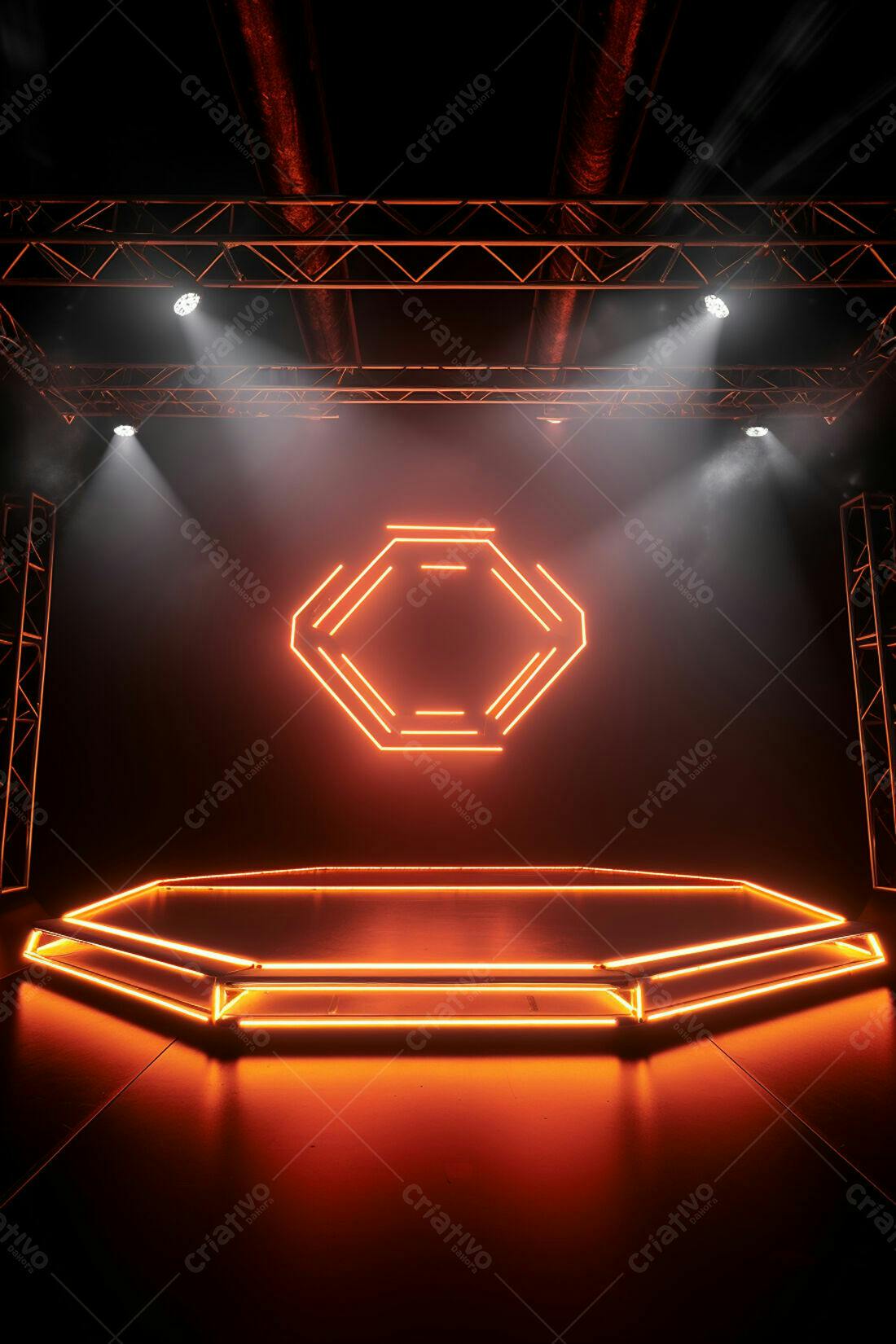 Textura Neon Laranja para Fundo Gamer