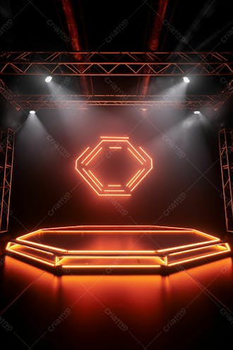 Background 3d palco com luzes perfeito para composição