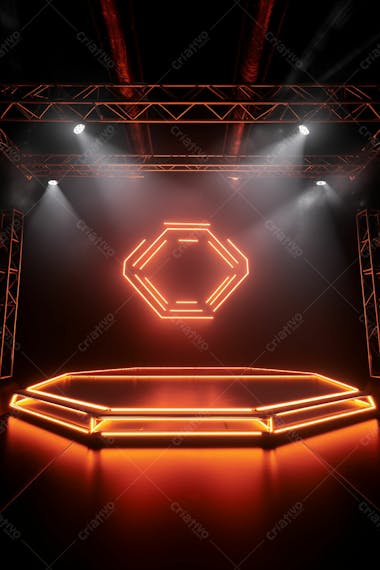 Background 3d palco com luzes perfeito para composição