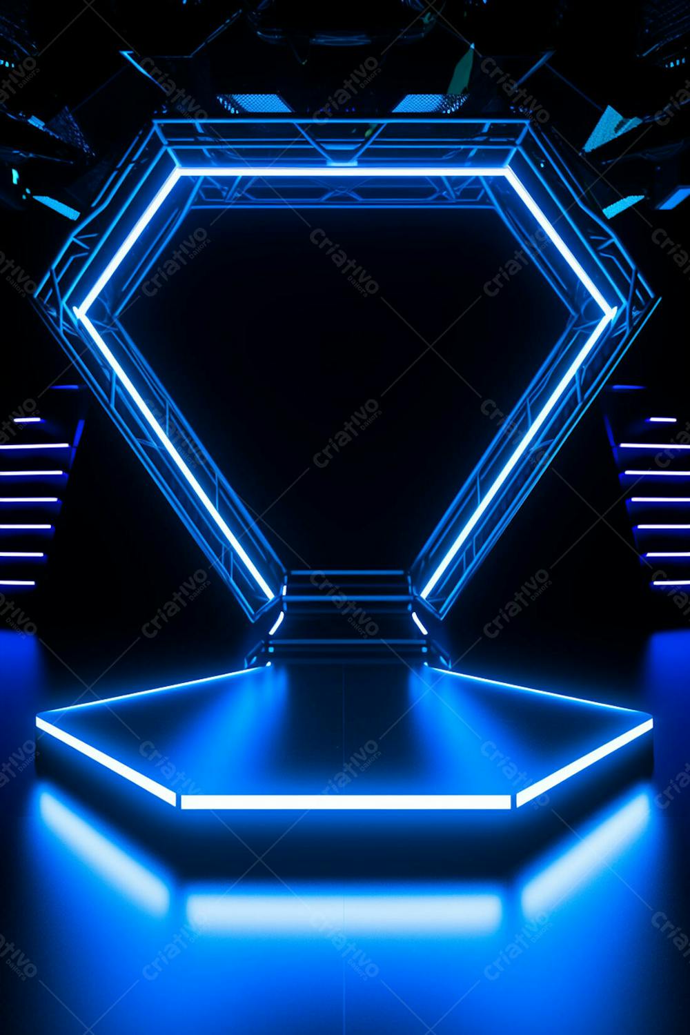 Background 3D Palco Com Luzes Perfeito Para Composição  (114)