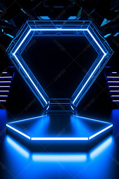 Background 3d palco com luzes perfeito para composição