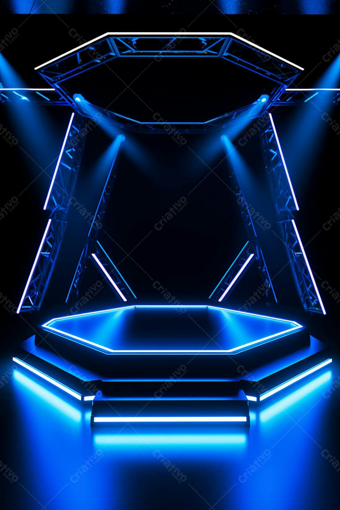 Textura palco neon azul para fundo gamer