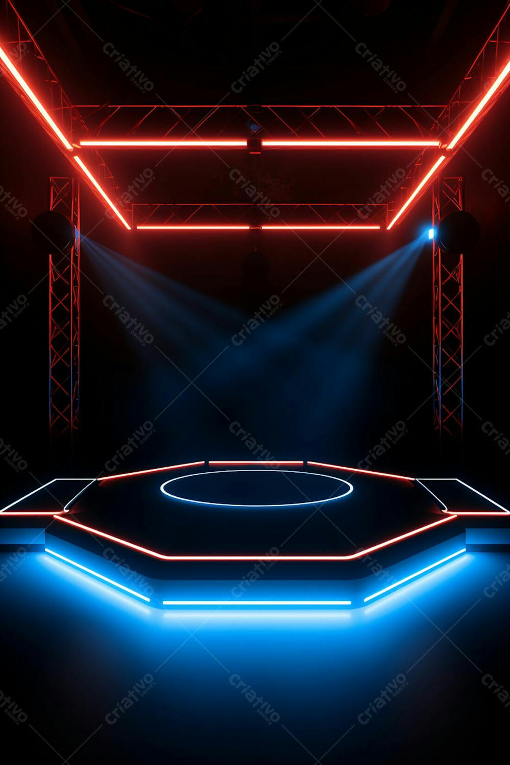 Background 3D Palco Com Luzes Perfeito Para Composição  (121)