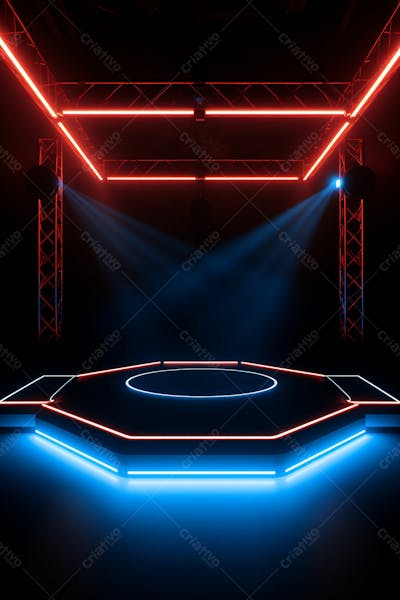 Background 3D Palco Com Luzes Perfeito Para Composição  (121)