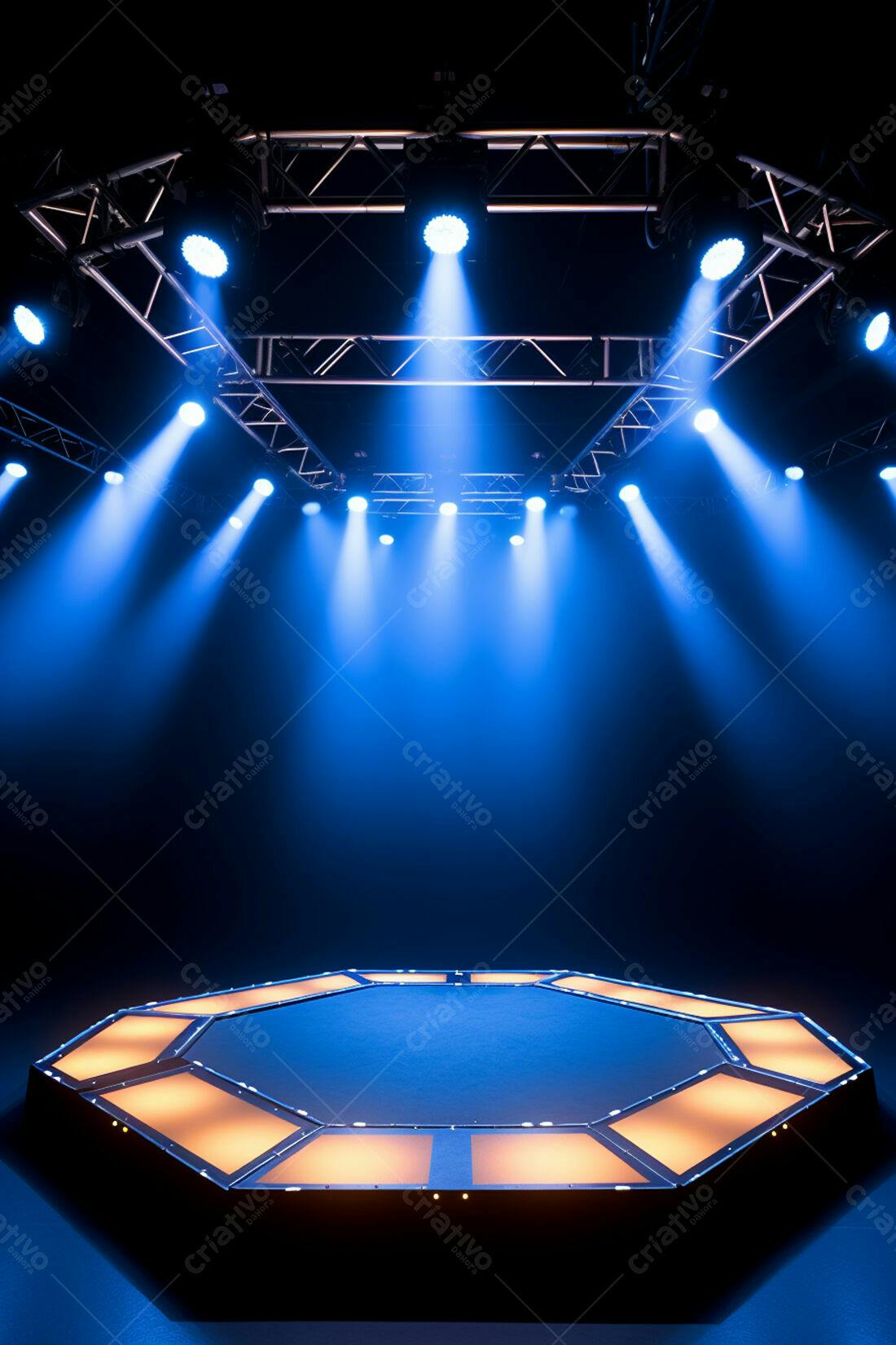 Textura palco iluminado azul para fundo