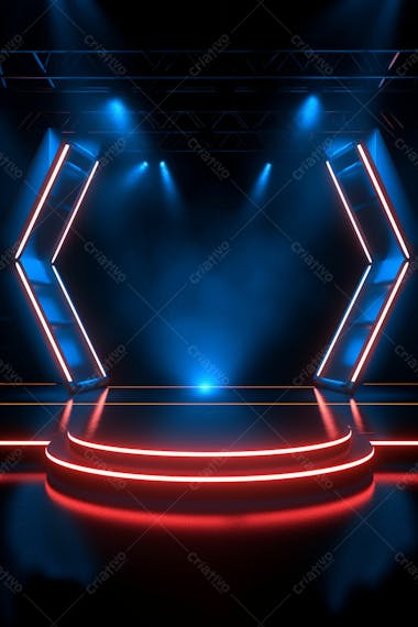 Background 3d palco com luzes perfeito para composição