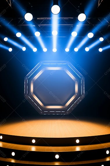 Background 3d palco com luzes perfeito para composição