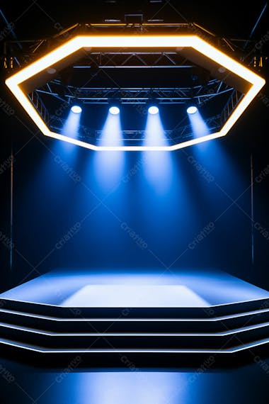 Background 3d palco com luzes perfeito para composição