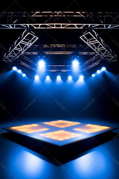 Background 3d palco com luzes perfeito para composição