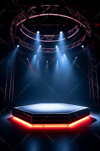 Background 3d palco com luzes perfeito para composição