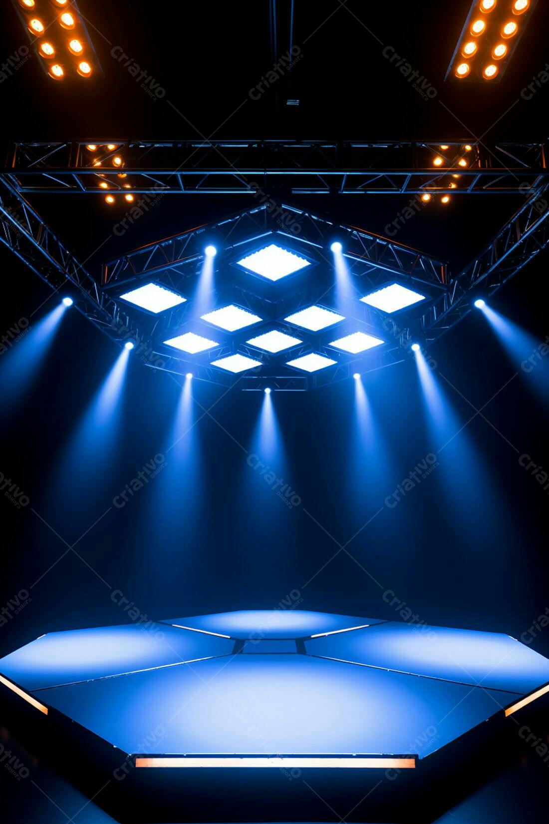 Textura palco iluminado azul para fundo