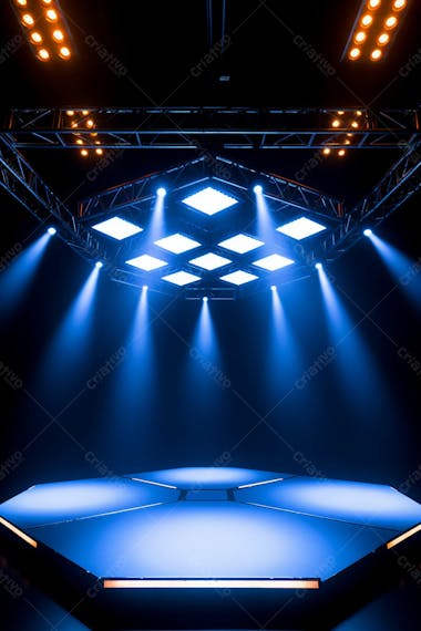 Background 3d palco com luzes perfeito para composição