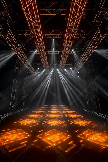 Background 3d palco com luzes perfeito para composição