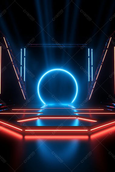 Background 3d palco com luzes perfeito para composição