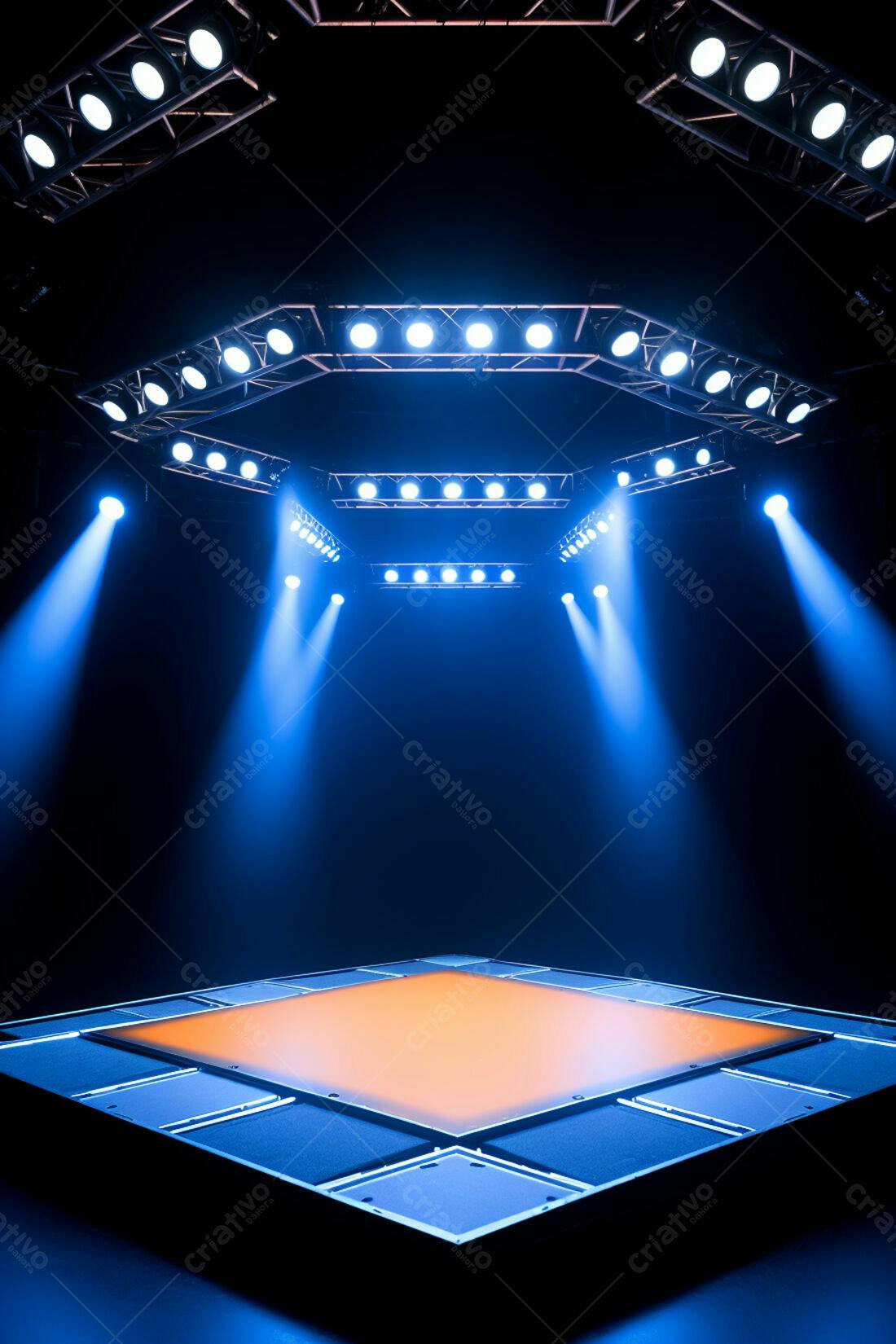 Textura palco iluminado azul para fundo