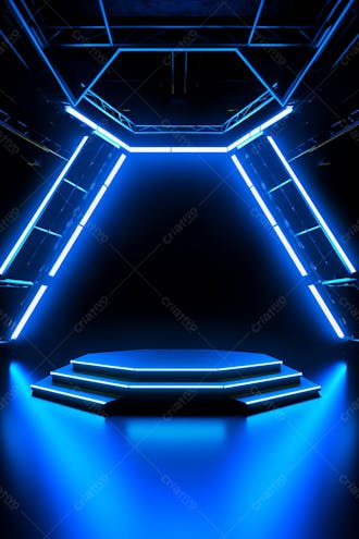 Background 3d palco com luzes perfeito para composição