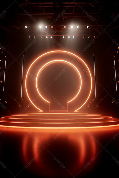 Background 3d palco com luzes perfeito para composição