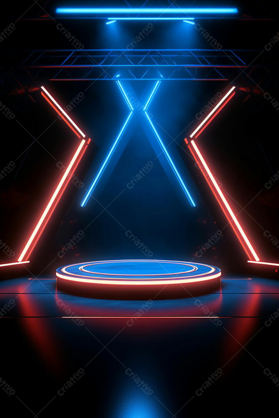 Textura Neon Azul e Vermelho para Fundo Gamer