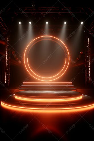 Background 3d palco com luzes perfeito para composição