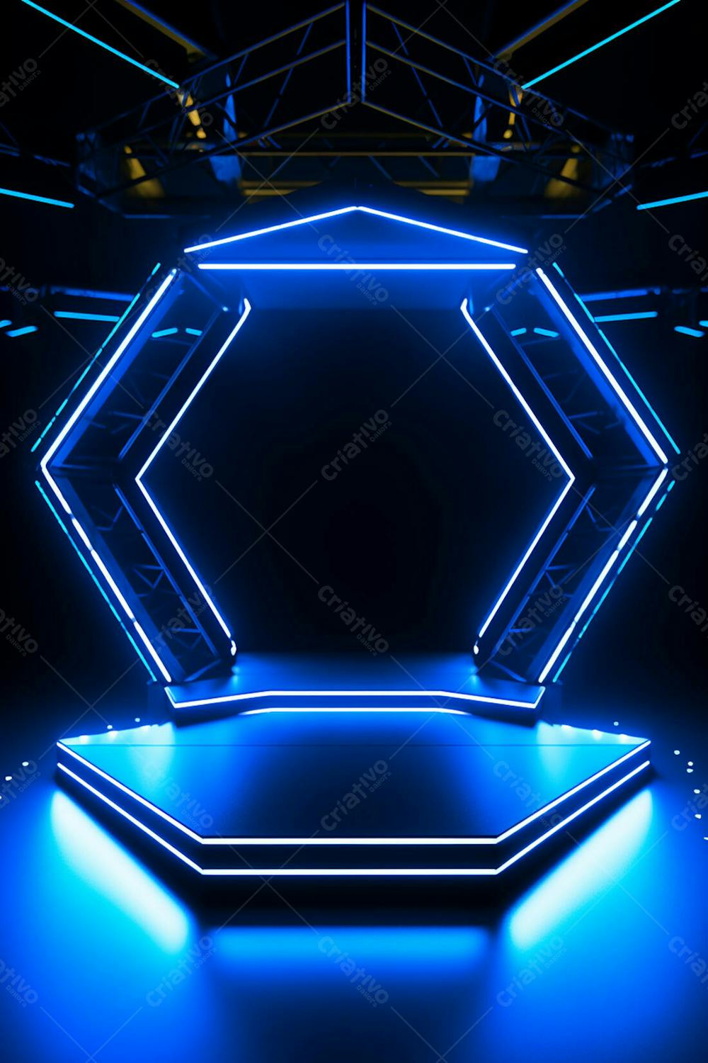 Background 3D Palco Com Luzes Perfeito Para Composição  (148)