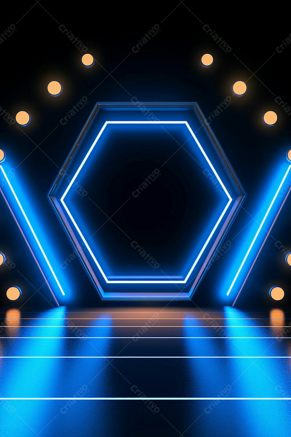 Background 3D Palco Com Luzes Perfeito Para Composição  (150)