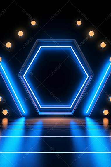 Background 3d palco com luzes perfeito para composição