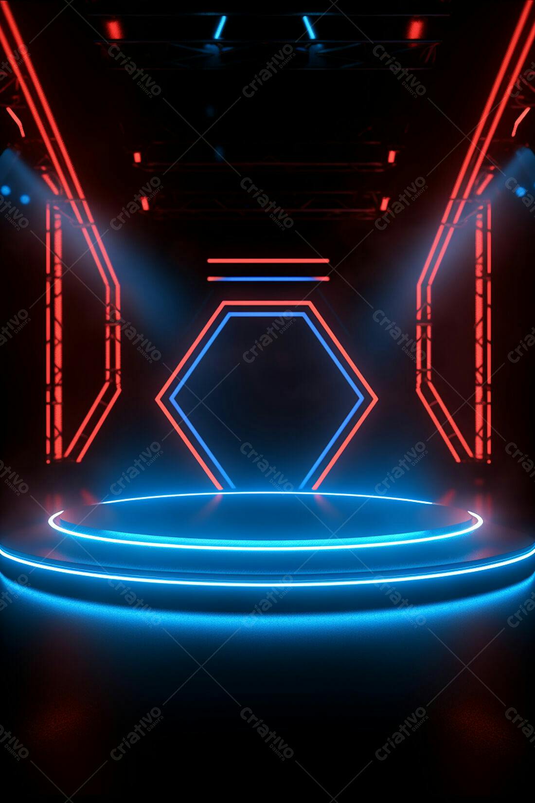 Textura Neon Azul e Vermelho para Fundo Gamer