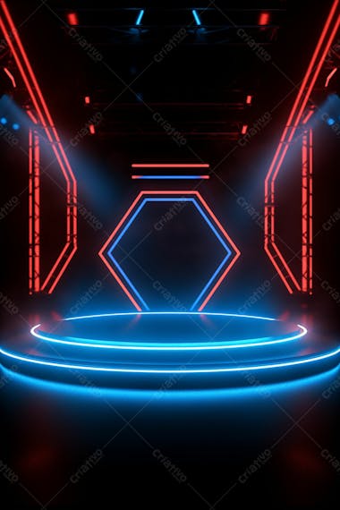 Background 3d palco com luzes perfeito para composição