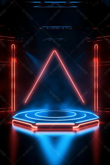 Background 3d palco com luzes perfeito para composição