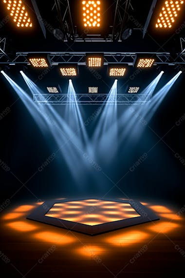 Background 3d palco com luzes perfeito para composição