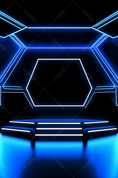Background 3D Palco Com Luzes Perfeito Para Composição  (158)