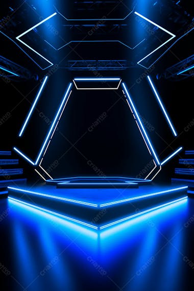 Background 3d palco com luzes perfeito para composição