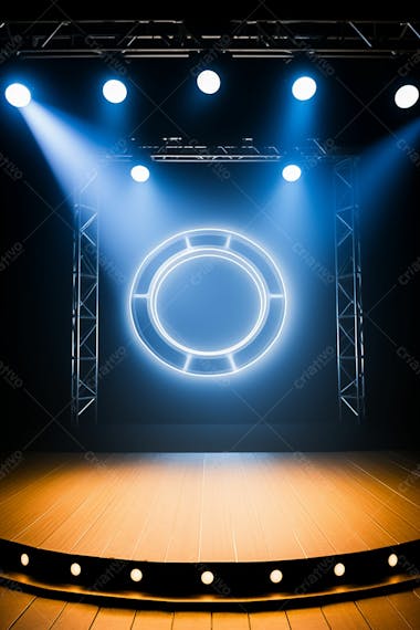 Background 3d palco com luzes perfeito para composição