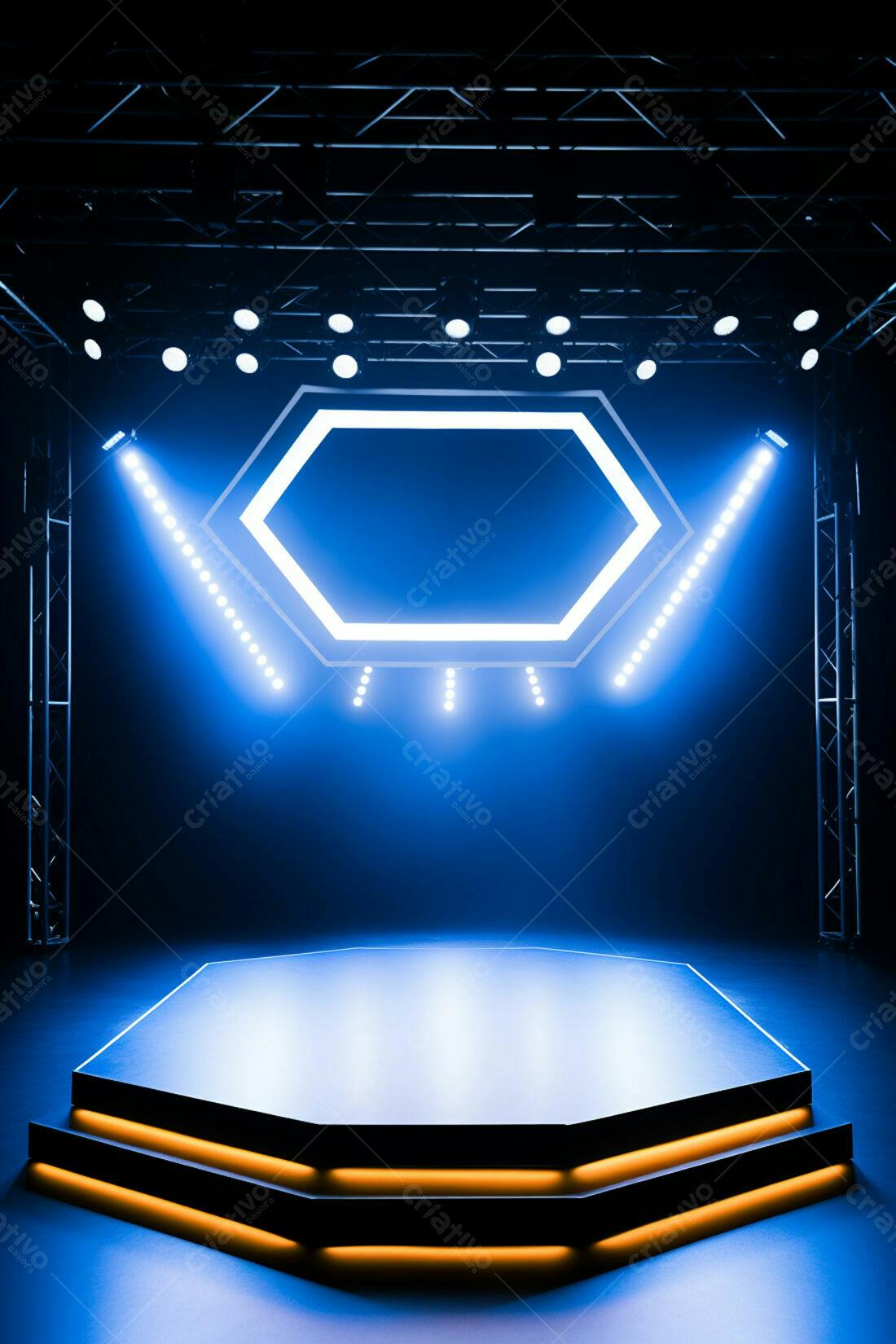 Textura palco neon azul para fundo de jogo
