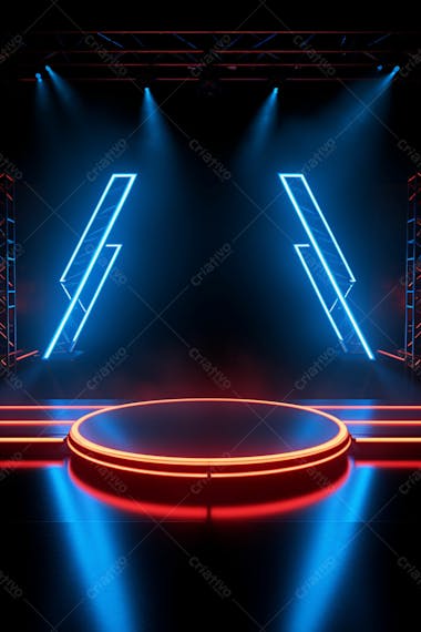 Background 3d palco com luzes perfeito para composição